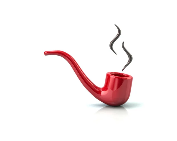 Ikona czerwonym rury tytoniu — Zdjęcie stockowe