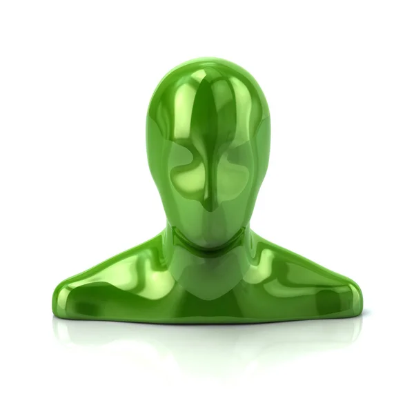 Green profile avatar icon — Stock Photo, Image