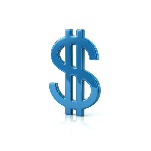 Niebieski znak waluty Dolar — Zdjęcie stockowe
