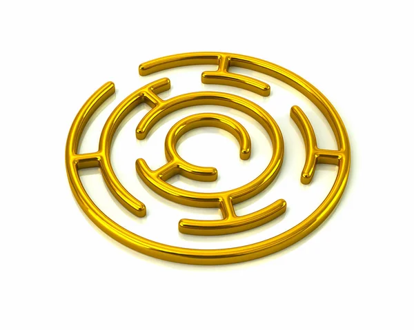 Gyllene rund labyrint — Stockfoto