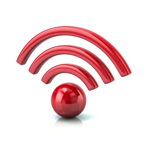 Icône wifi rouge — Photo