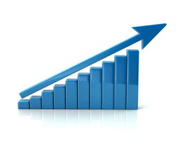 Gráfico de crecimiento del negocio azul — Foto de Stock