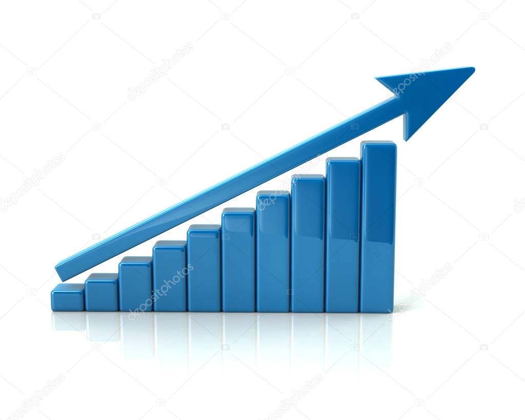 blue business growth chart