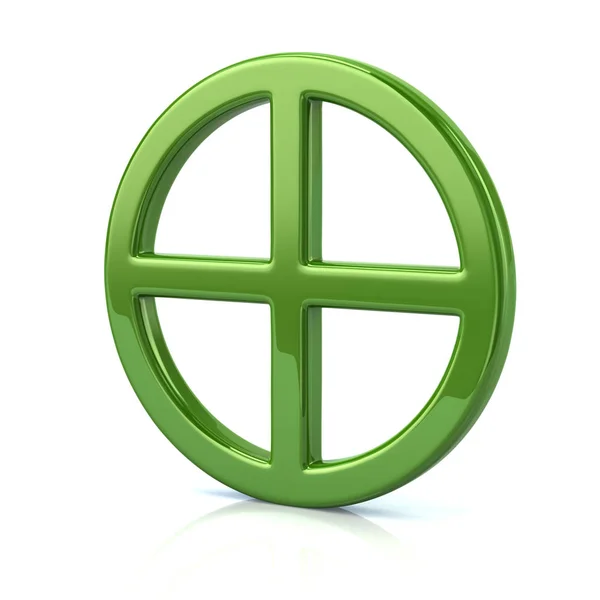 Green sun cross symbol — Stock Photo, Image