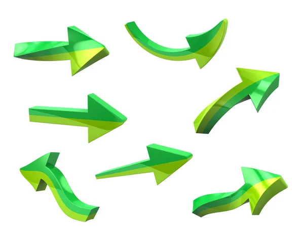 Set van groene pijlen — Stockfoto