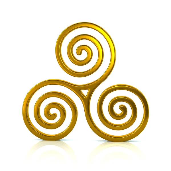 Gyllene Triskele symbol — Stockfoto