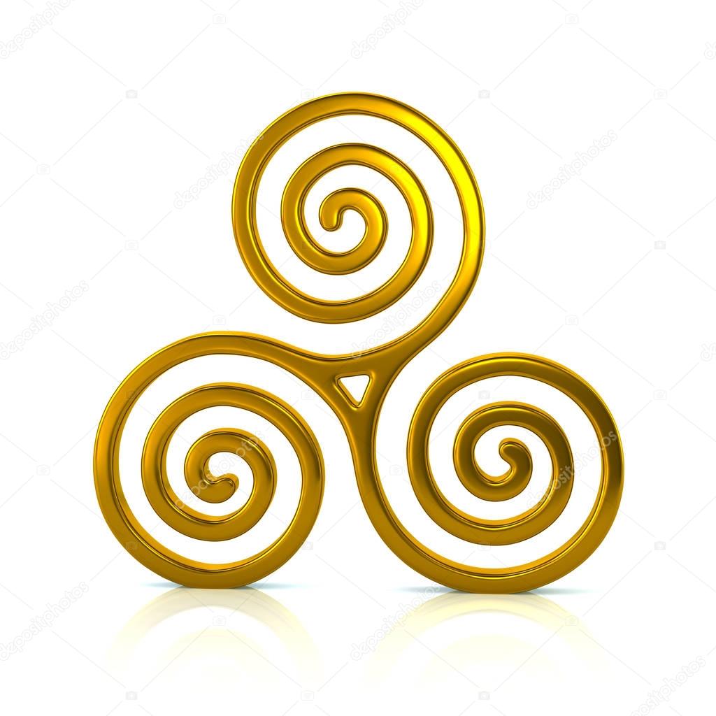 Golden Triskele symbol