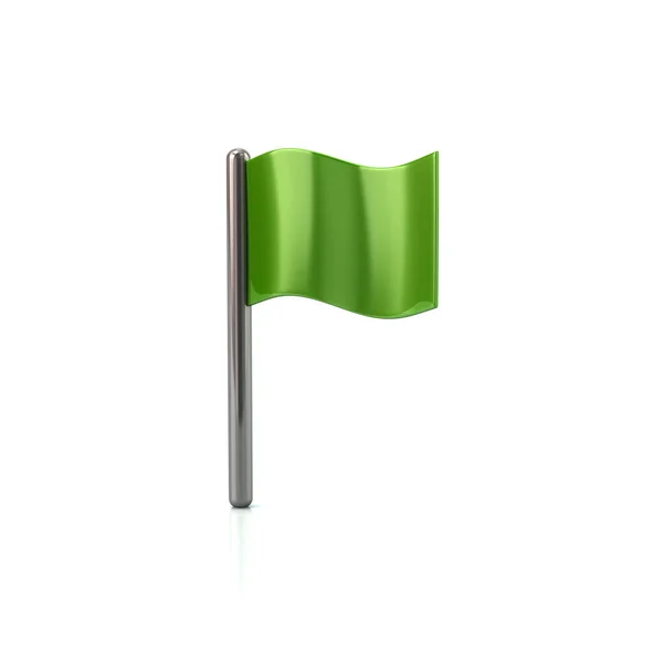 녹색 깃발의 3d 그림 — 스톡 사진