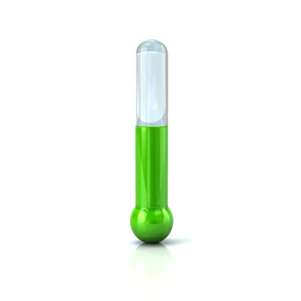 3d illustration of green thermometer icon — Stock Photo, Image