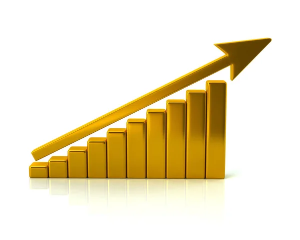 Altın başarı iş büyüme grafiği — Stok fotoğraf