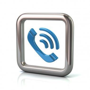 çerçeve mavi telefon simgesi