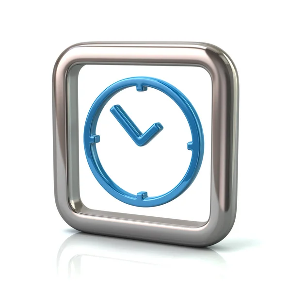 Frame with blue clock icon — Stock Photo, Image