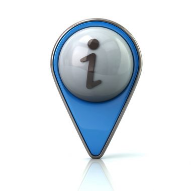 Mavi harita göstergesi ile bilgi simgesi 