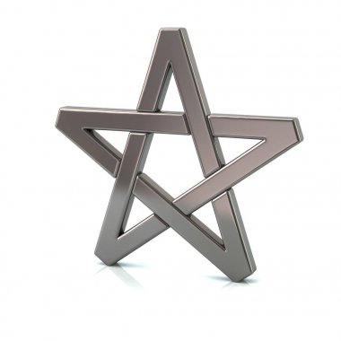 Gümüş pentagram 3D çizimi