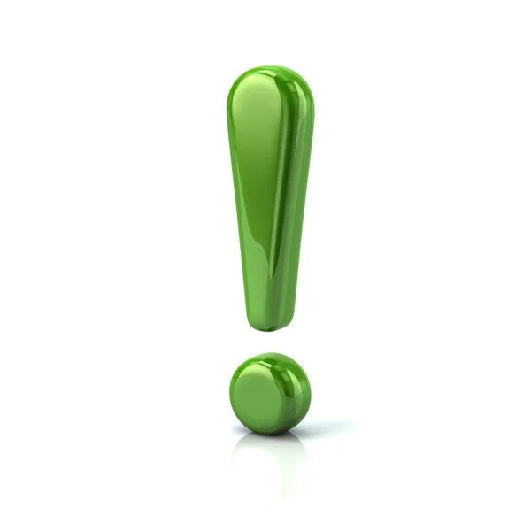 Green exclamation point sign — Stock Photo, Image