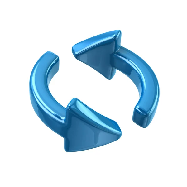 Blå rotation pilarna ikonen — Stockfoto