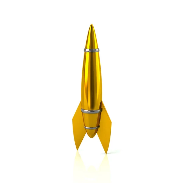 Золотий ракета значок — стокове фото