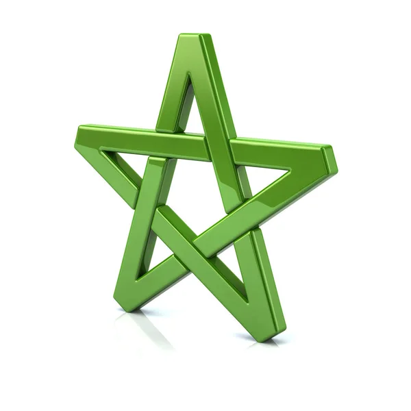 绿色五角星形三维图 — 图库照片