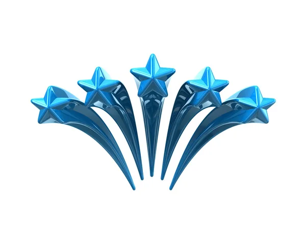 Blue shiny five stars — Stock Photo, Image