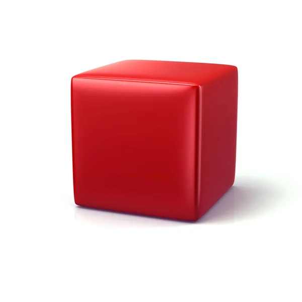 Red cube on white — Stock Photo, Image