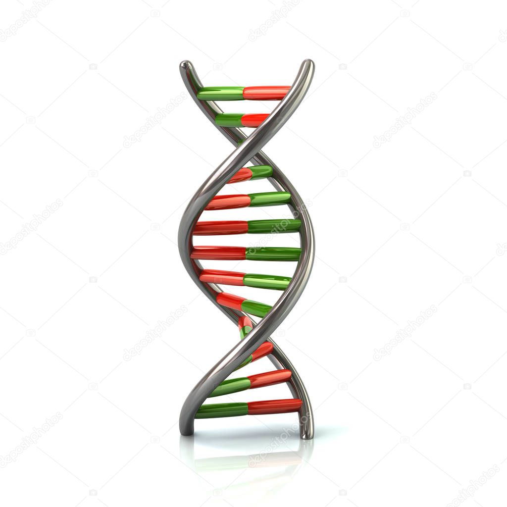Green and red DNA model icon
