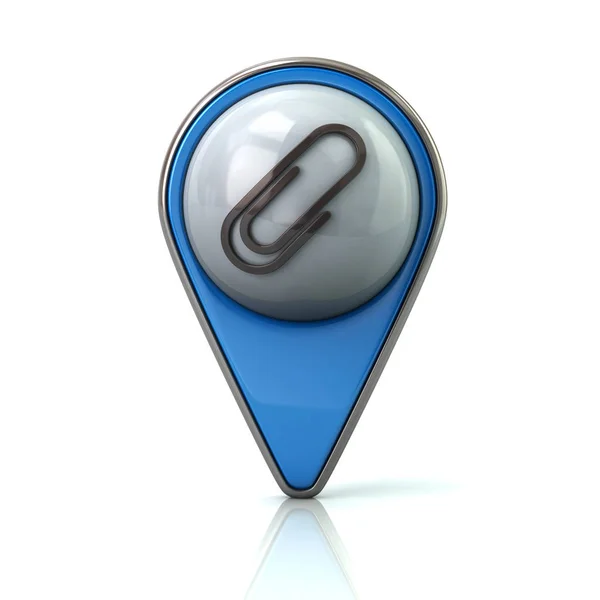 Map pointer with paper clip icon — Stock Photo, Image