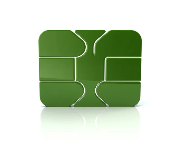 Green credit debit card chip — Stock Photo, Image