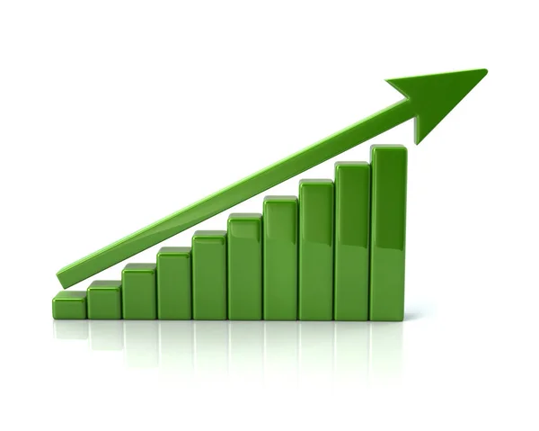 Green success business growth chart — Stock Photo, Image