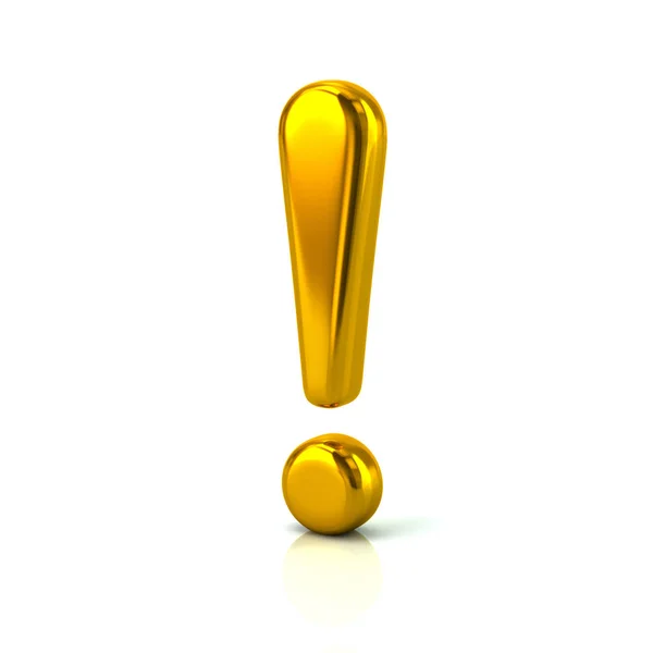 Gold exclamation point sign — Stock Photo, Image