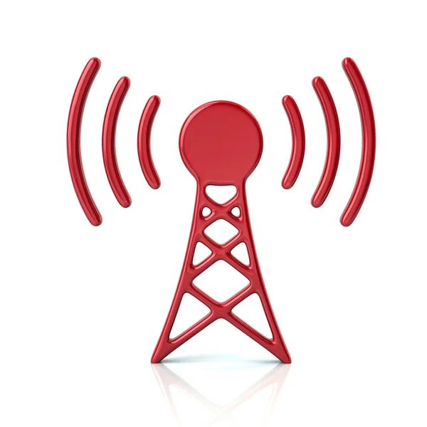 Red transmitter tower icon — Stock Photo, Image