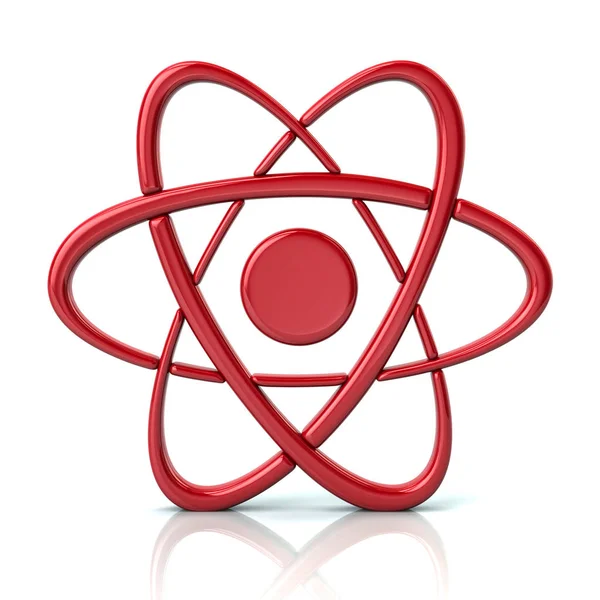 Atom czerwony ikona — Zdjęcie stockowe