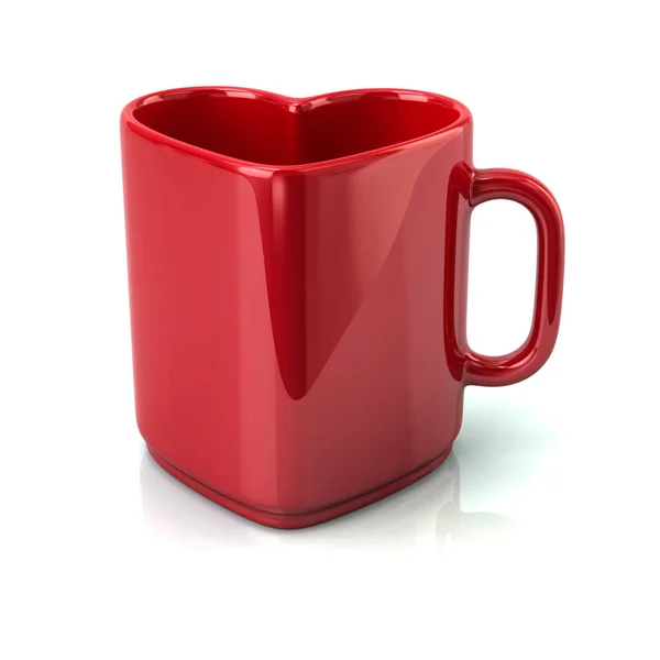 Caffè a forma di cuore rosso o tazza di tè — Foto Stock