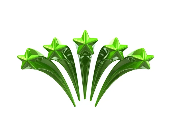 Green shiny five stars — Stock Photo, Image