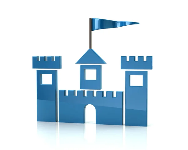 Blaue mittelalterliche Burgsymbole — Stockfoto