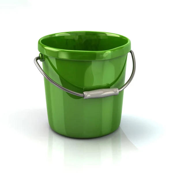 Empty green bucket — Stock Photo, Image