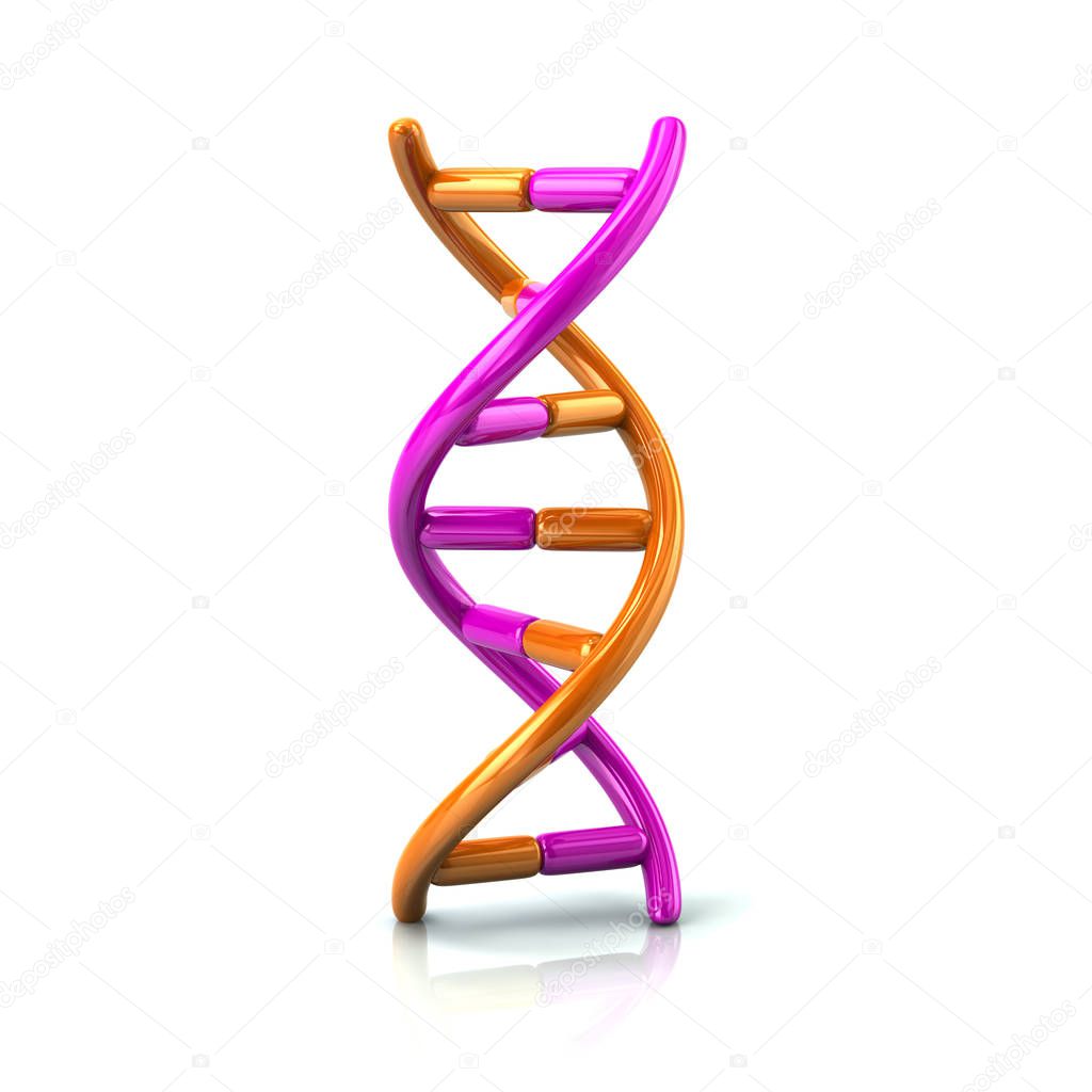 Purple and orange and red DNA icon