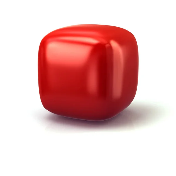 빨간 둥근된 큐브 — 스톡 사진