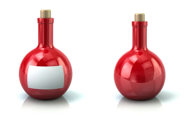Röd sfäriska flaskor — Stockfoto