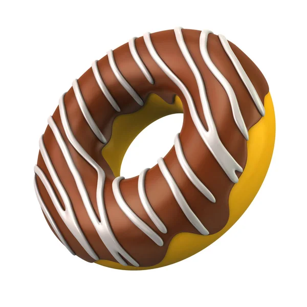 Chocolate donut 3d ilustração — Fotografia de Stock