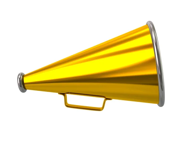 Golden retro megaphone — Stock Photo, Image