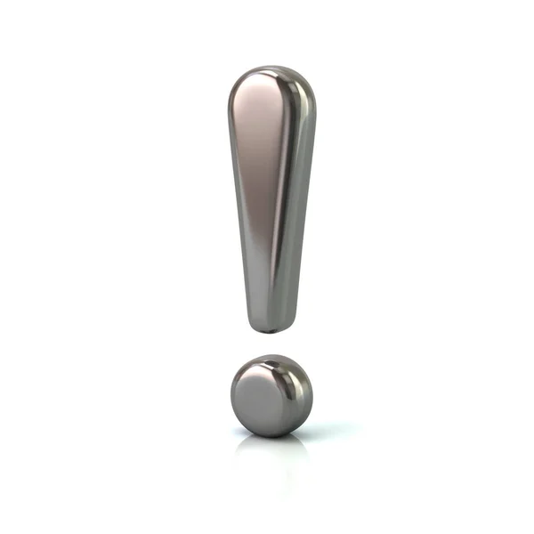 Silver exclamation point sign — Stock Photo, Image