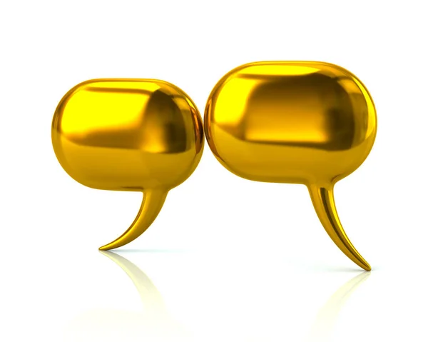 Burbujas doradas brillantes del habla — Foto de Stock