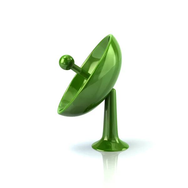 Green satellite antenna icon — Stock Photo, Image