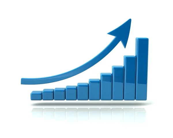 Blue business growth chart — Stock Photo, Image