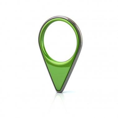Yeşil harita iğne işareti