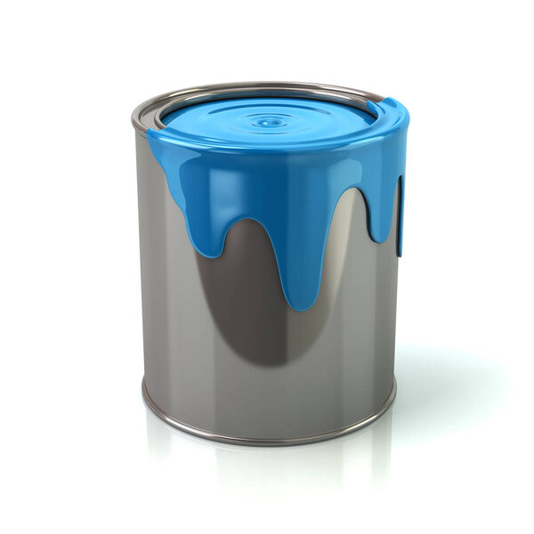 Blue paint can