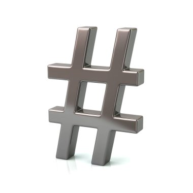 Gümüş hashtags simgesi
