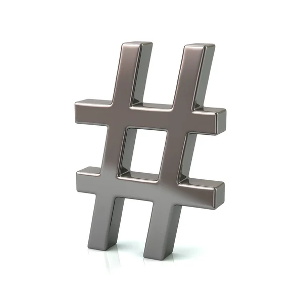 Zilveren hashtags pictogram — Stockfoto