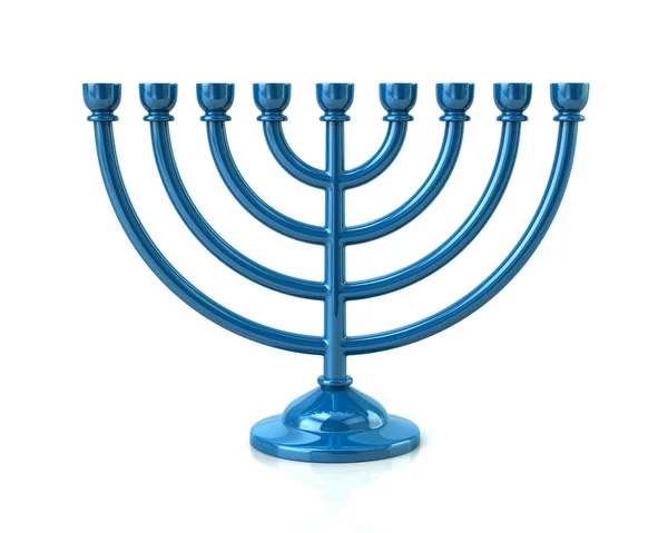 Blå Hanukkah menorah — Stockfoto
