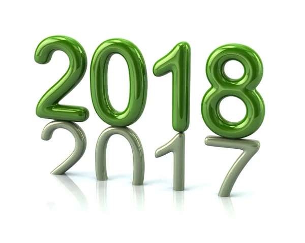 Número do ano 2018 verde — Fotografia de Stock